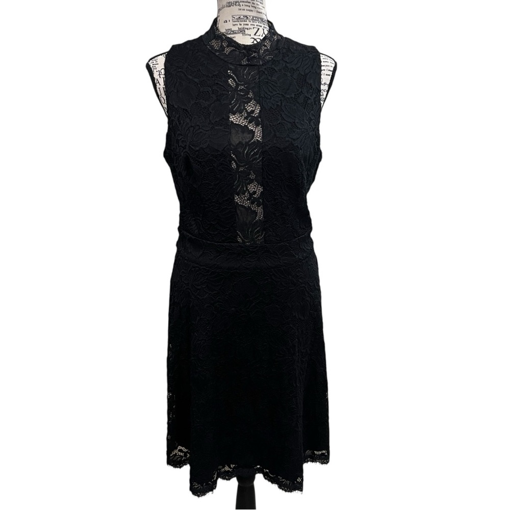 Betsy & Adam Black Lace‎ Midi Dress